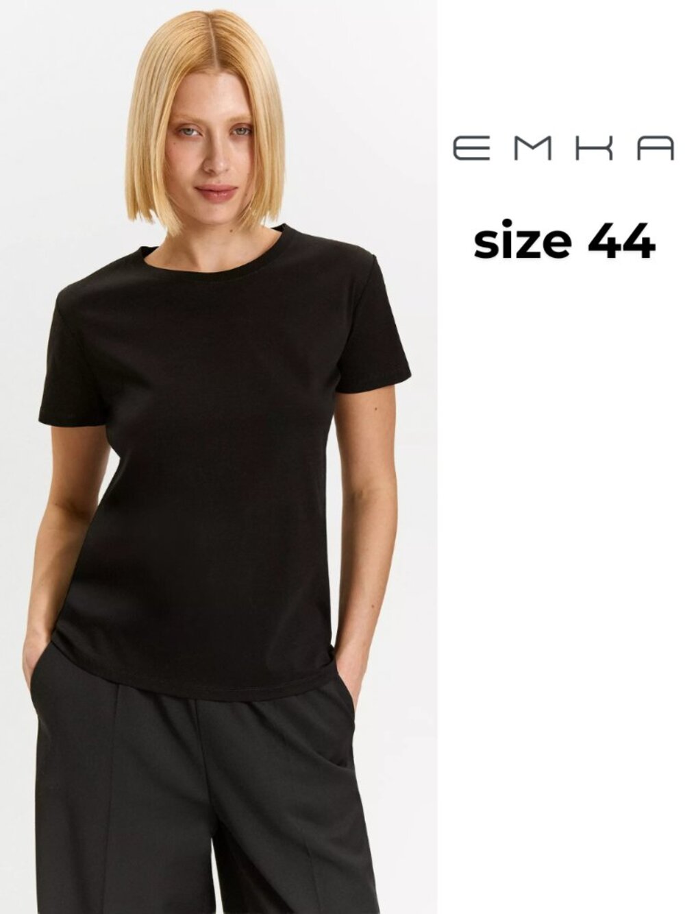 Women's Black Short Sleeve Crew Tee